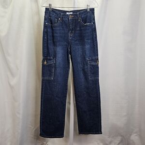 BLEU Medium Wash Cargo Jeans Size 6